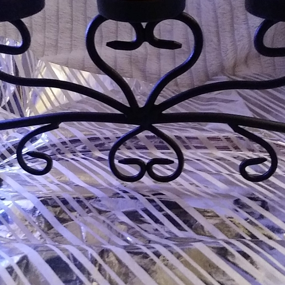 EUC Candleabra for 6 votive candles. Black Wrought Iron..gorgeous when lit!!🔥🔥 - Picture 5 of 8